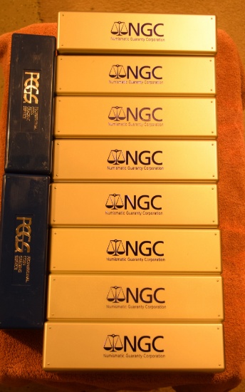 10 NGC or PCGS empty plastic coin boxes