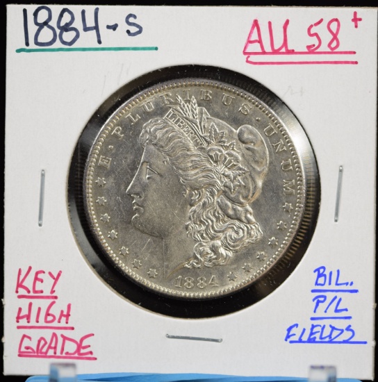 1884-S Morgan Dollar AU58 Plus BIL PL
