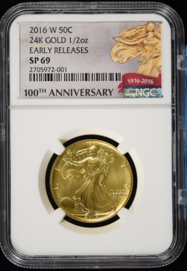 2016-W Gold Walking Liberty 24K .5oz NGC SP-69