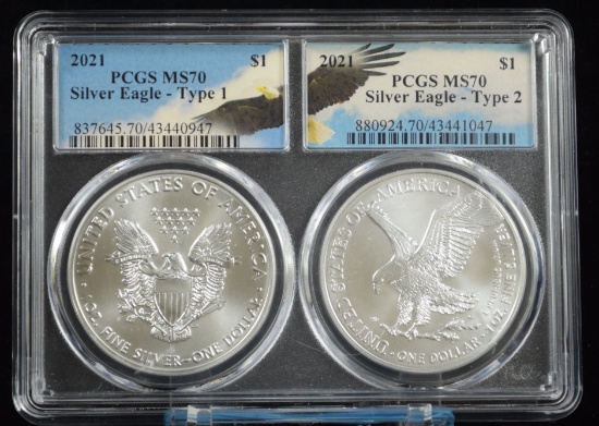 2021 ASE Type 1&2 PCGS MS-70 Set