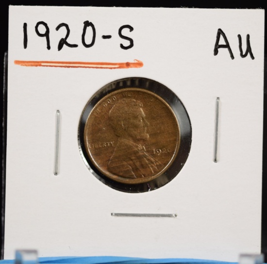 1920-S Lincoln Cent AU