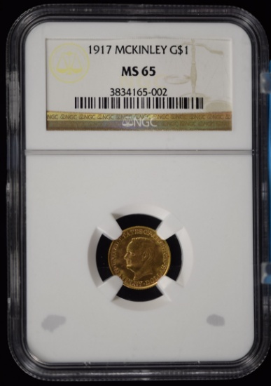 1917 $1 Gold McKinley NGC MS-65