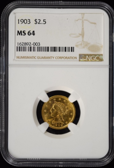 1903 $2.5 Gold Liberty NGC MS-64