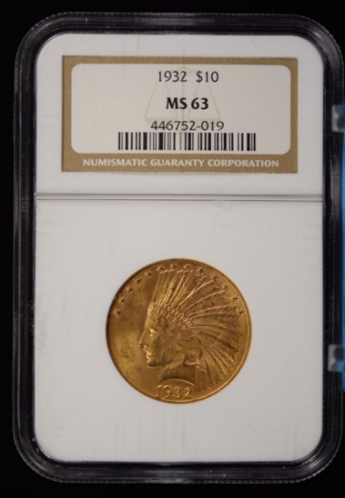 1932 $10 Gold Indian NGC MS-63