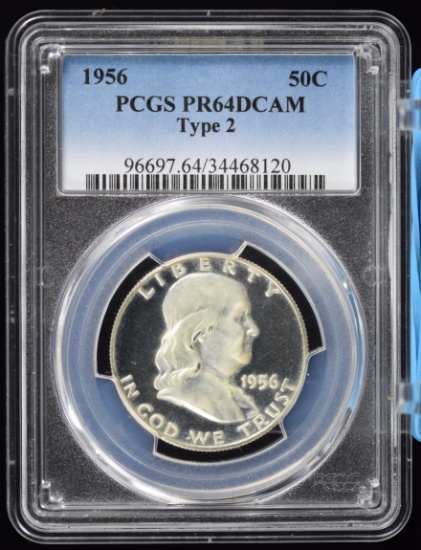 1956 Proof Franklin Half Dollar PCGS PF-64 DCAM Type 2