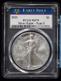 2021 American Silver Eagle PCGS MS-70 Type 2