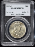 1957-D Franklin Half Dollar PCGS MS-64 FBL