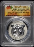 2020 $25 Canadian Grizzly 1of100 PCGS PR70 DCAM