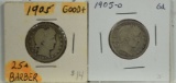 1905 P&O Barber Quarters Better Dates