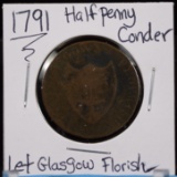 1791 Let Glasgow Flourish Half Penny Couder