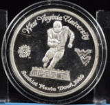 West Virginia Mountaineers Proof Silver Cameo Sunkist