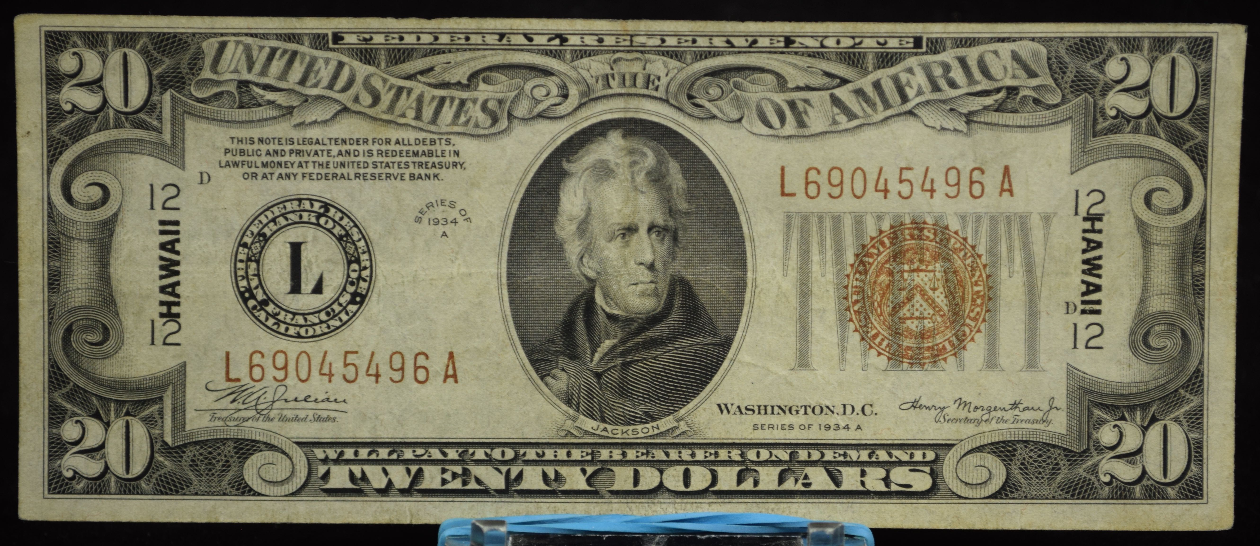 1934 Twenty 20 Dollar Note Cleveland Rare
