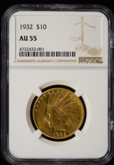 1932 $10 Gold Indian NGC AU-55