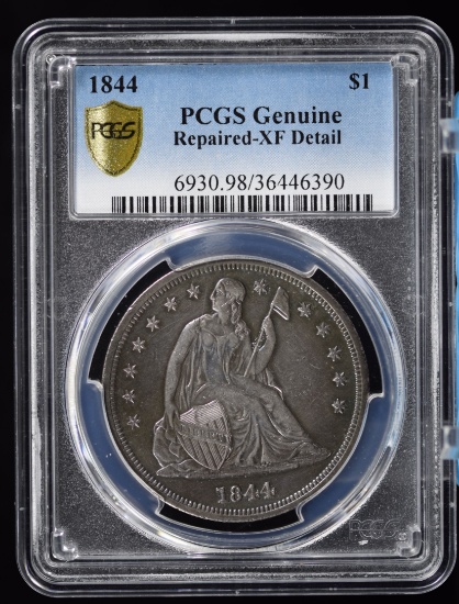 1844 Seated Liberty Dollar PCGS XF details