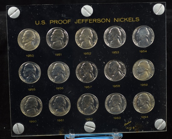 1950-64 Set of Choice/GEM Proof Jefferson Nickels