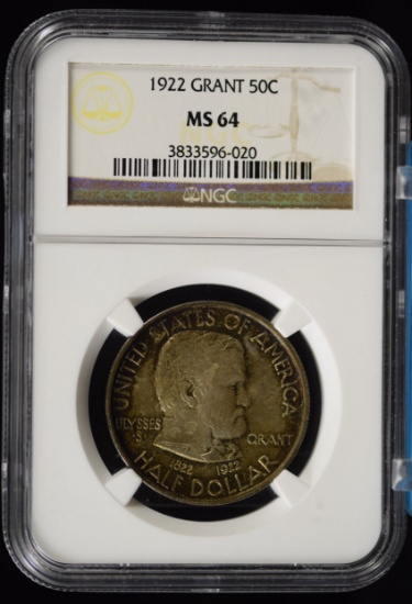 1922 Grant Commem Half Dollar NGC MS-64