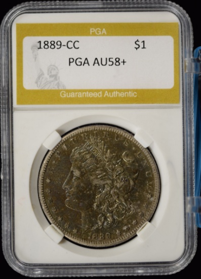 1889-CC Morgan Dollar PGS AU-58 Plus Rare