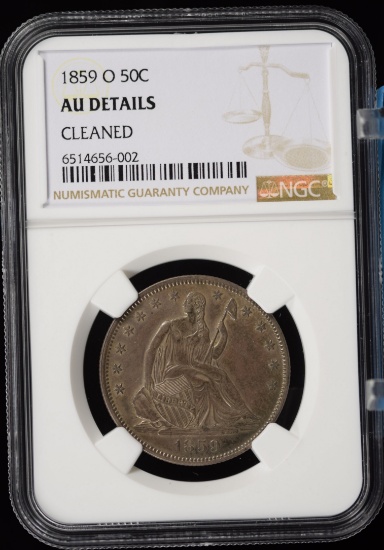 1859-O Seated Half Dollar NGC AU Details Very Nice Coin