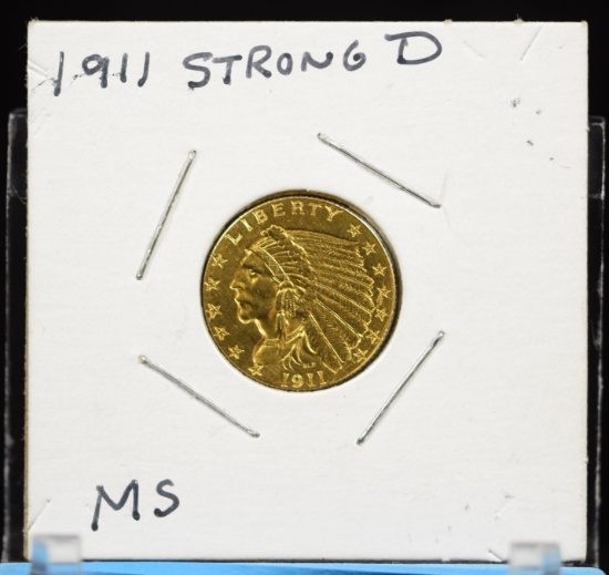 1911-D $2.5 Gold Indian MS Strong D