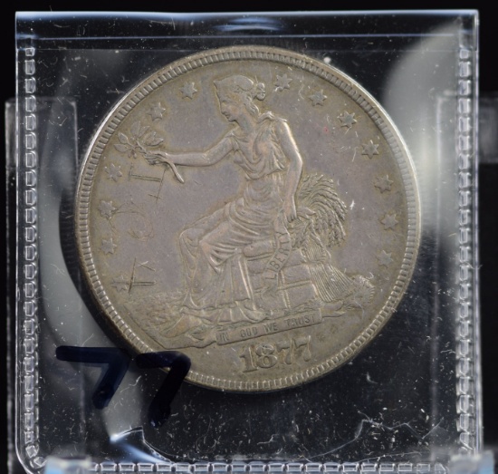 1877 Trade Dollar XF Details