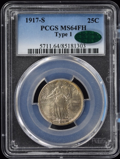 1917-S Ty 1 Standing Liberty Quarter PCGS MS-64 FH CAC