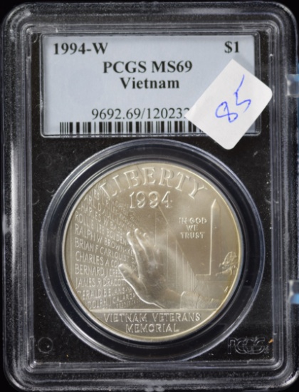 1994-W Vietnam Silver Dollar PCGS MS-69