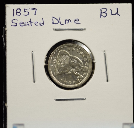 1857 Liberty Seated Dime BU
