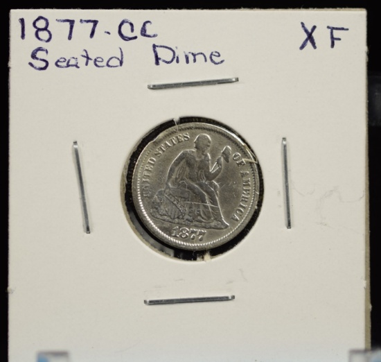 1877-CC Liberty Seated Dime XF