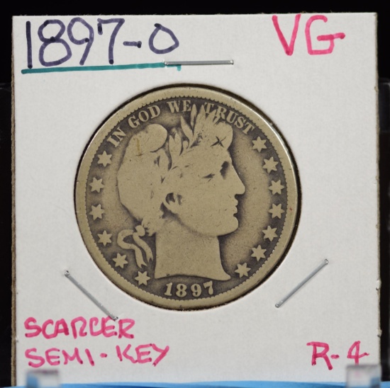 1897-O Barber Half Dollar VG R4 Semi Key Mint 632K