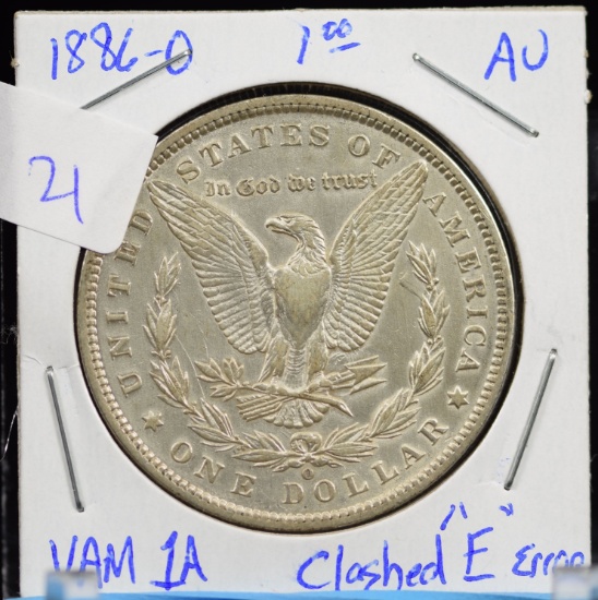 1886-O Morgan Dollar VAM1 Top 100 Error Rev AU