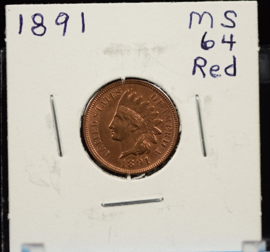 1891 Indian Head Cent MS64 Red