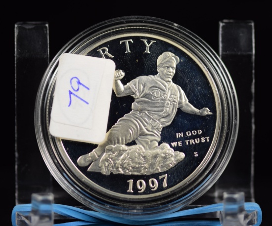 1997-S Proof Jackie Robinson Silver Cameo Dollar