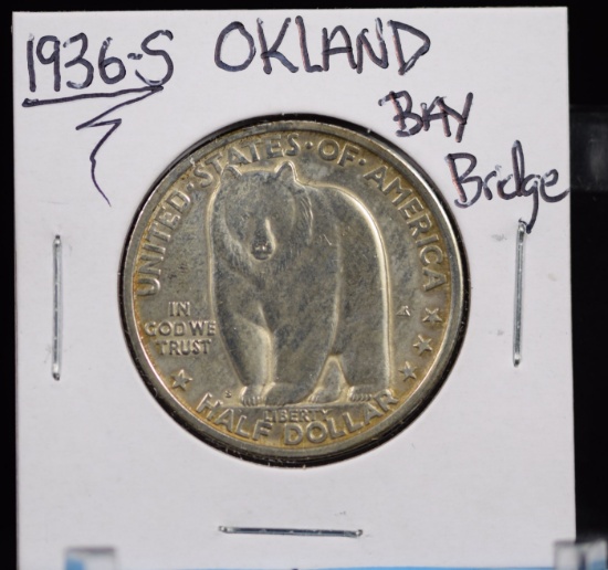 1936-S Oakland Commem Half Dollar AU