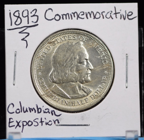 1893 Columbian Commem Half Dollar AU