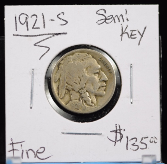 1921-S Buffalo Nickel F Key Date