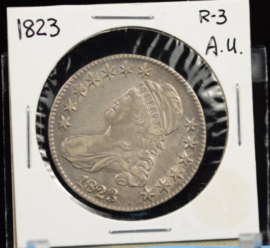 1823 Bust Half Dollar AU R3
