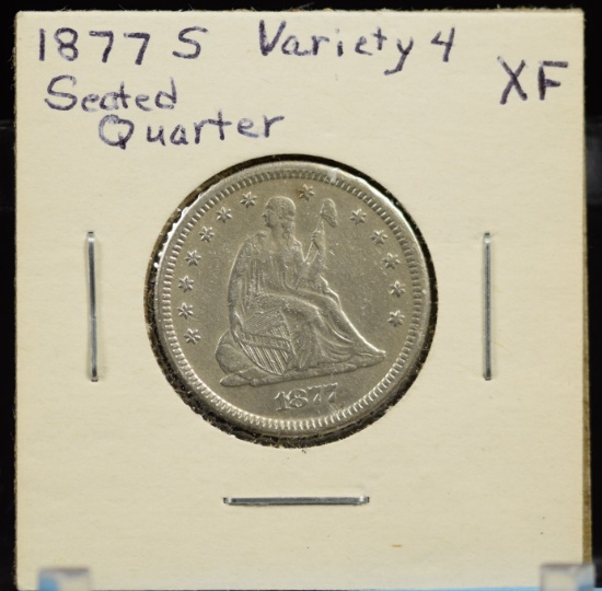 1877-S Liberty Seated Quarter XF