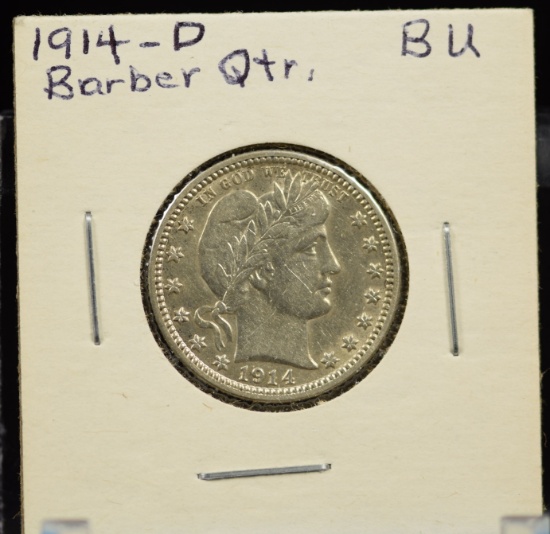1914-D Barber Quarter BU