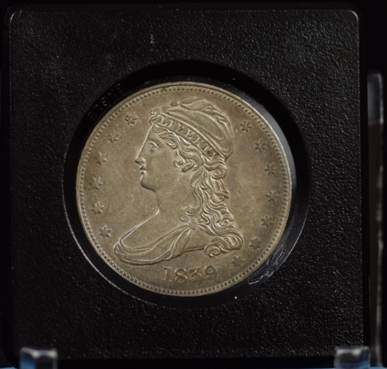 1839 Capped Bust Half Dollar AU55 Original