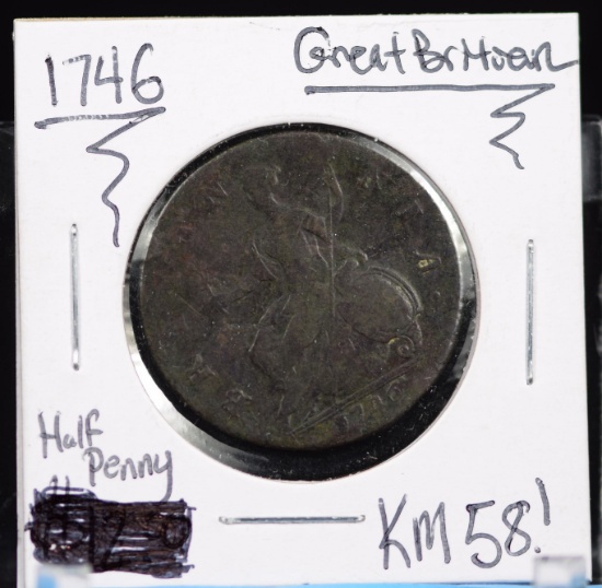 1746 Great Britain Half Penny KM58