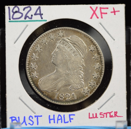 1824 Bust Half Dollar XF/AU Luster