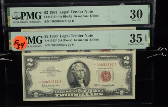 2 $2 Red Seal Consecutive # PMG35-30 F34
