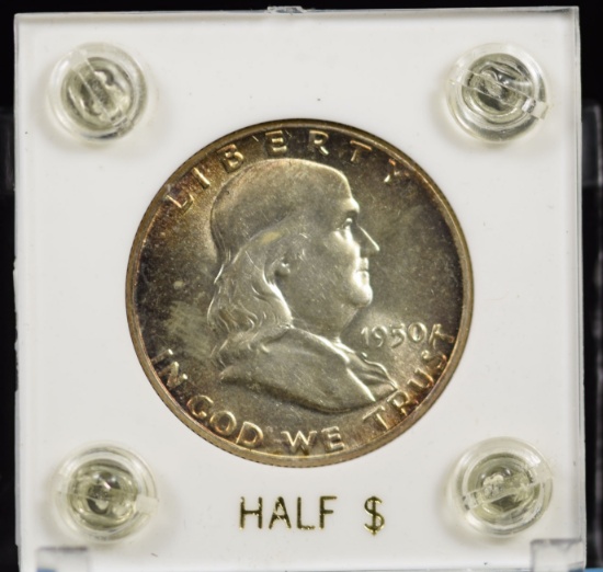 1950 Franklin Half Dollar FBL BU Gold Tone