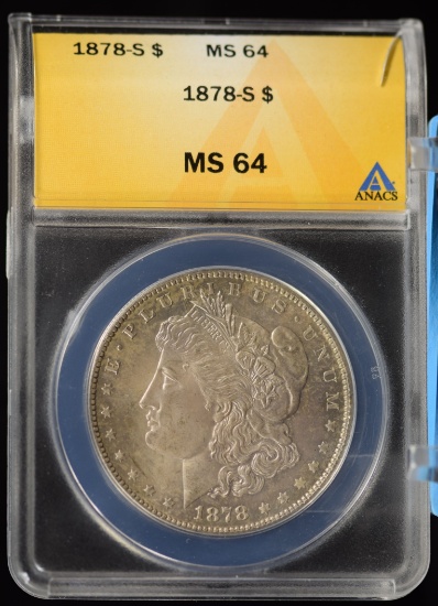 1878-S Morgan Dollar ANACS MS-64
