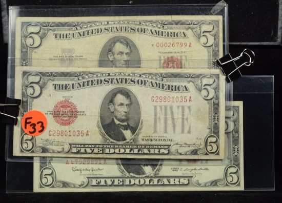 3 $5 Red Seal Notes 1 Star F33