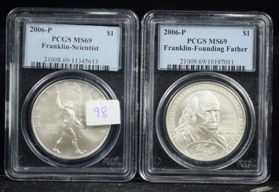 2006 Franklin Father & Scientist PCGS MS-69 Dollars