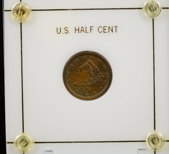 1857 Half Cent AU Key Date