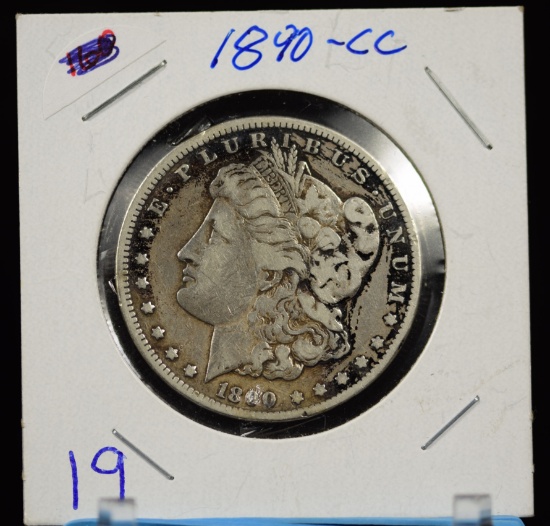 1890-CC Morgan Dollar Rim Nick Rev