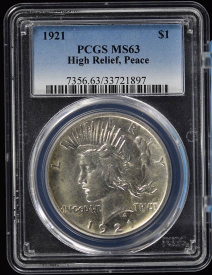 1921 Peace Dollar PCGS MS-63 High Relief