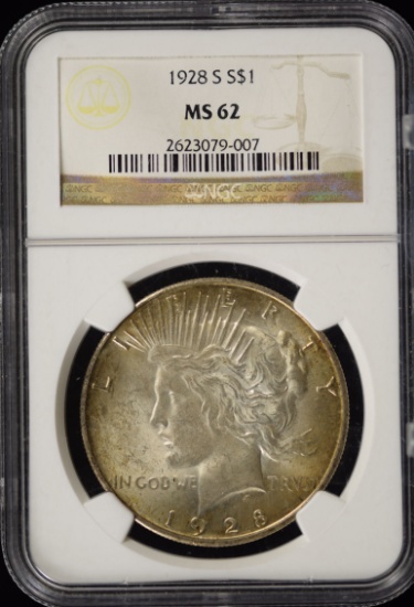 1928-S Peace Dollar NGC MS-62